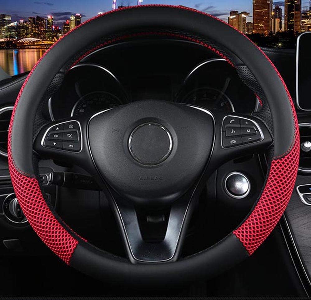 Thumbnail 4 de ISTN unisex anti-slip ice silk steering wheel cover (black) – breathable, waterproof microfibre leather