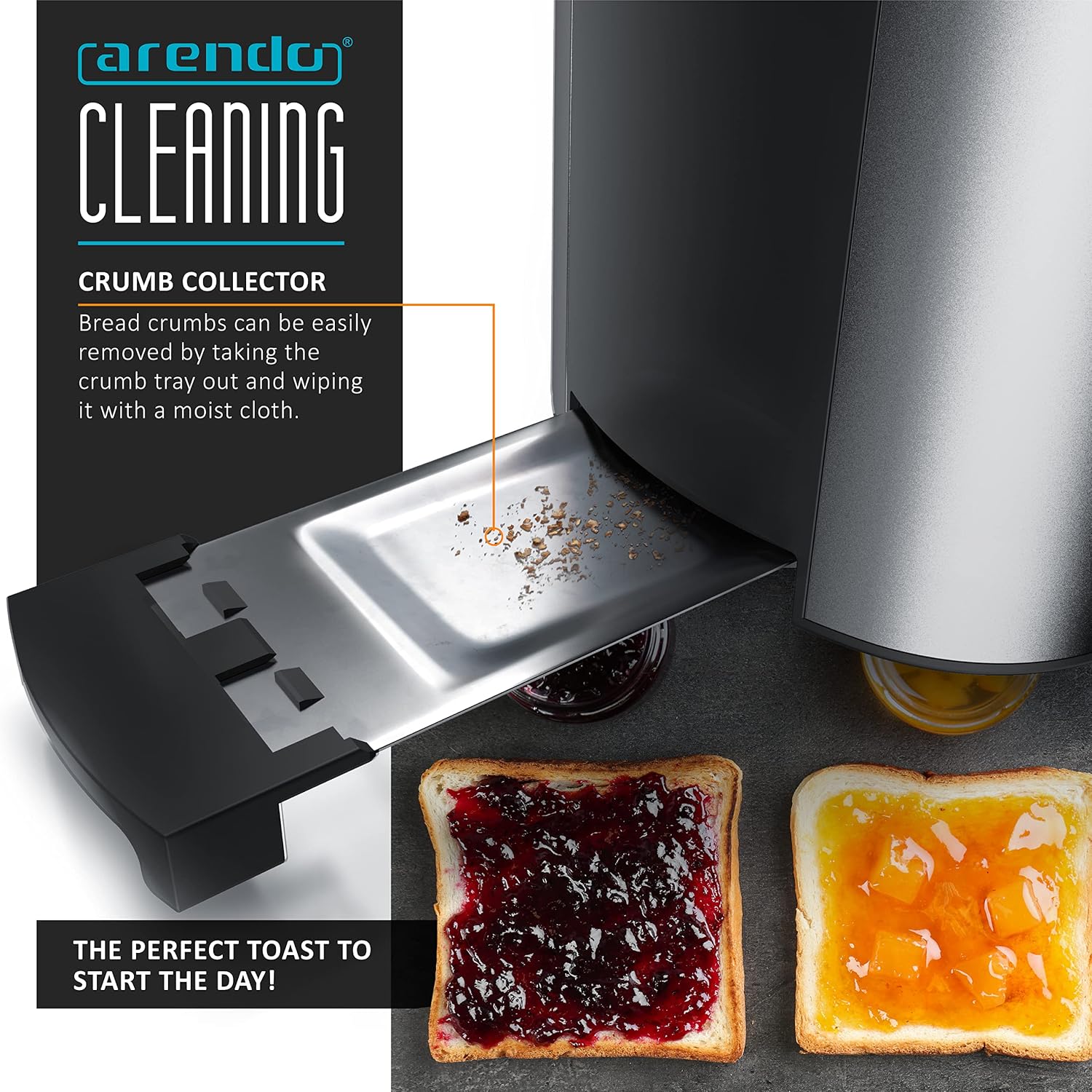 Detalle 2 de Arendo Frukost 4-slice long slot toaster 6-settings 🍞