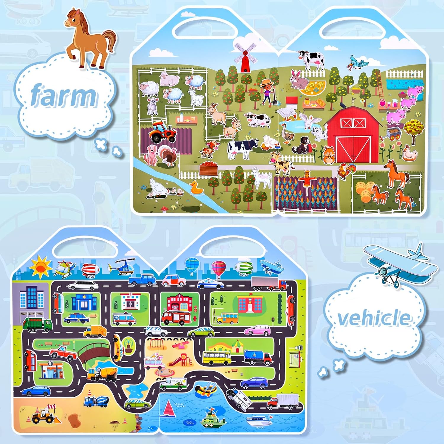 Thumbnail 2 de Cosomia 6 Set Puffy Sticker Books Activity for Kids (260pcs): 3D Reusable Sticker Books for Travel and Play