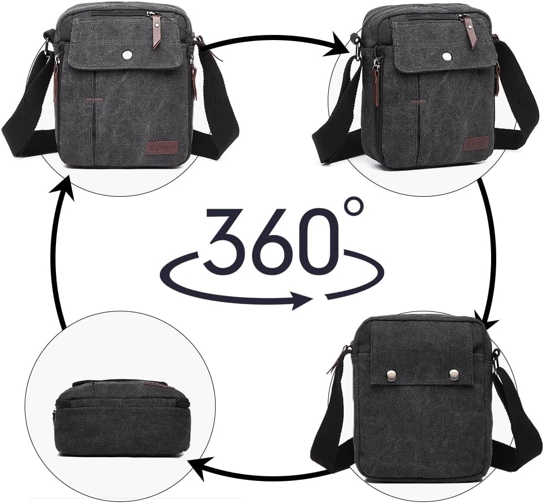 Thumbnail 2 de Kono Man Bag Multi Pockets: Canvas Messenger Satchel