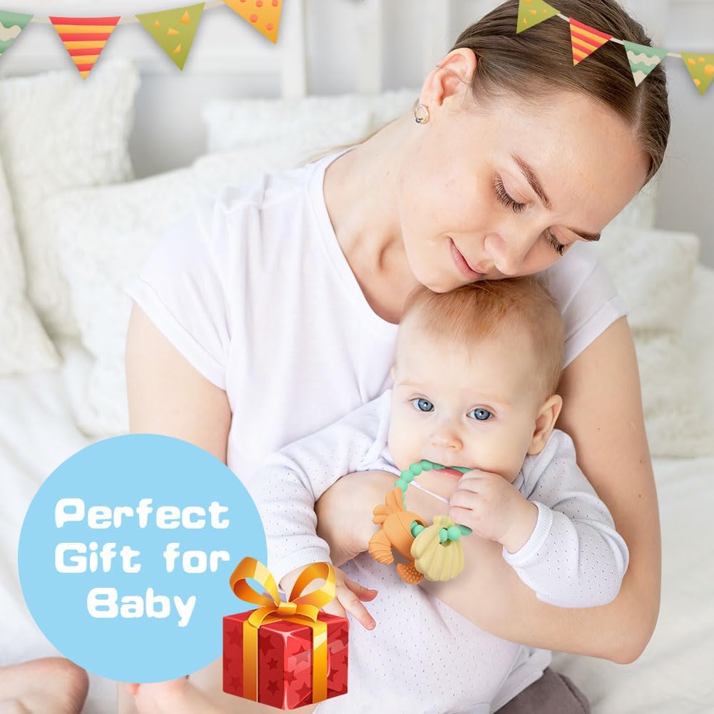 Thumbnail 6 de Vicloon Silicone Teething Ring for Babies, Green Crab, BPA-Free