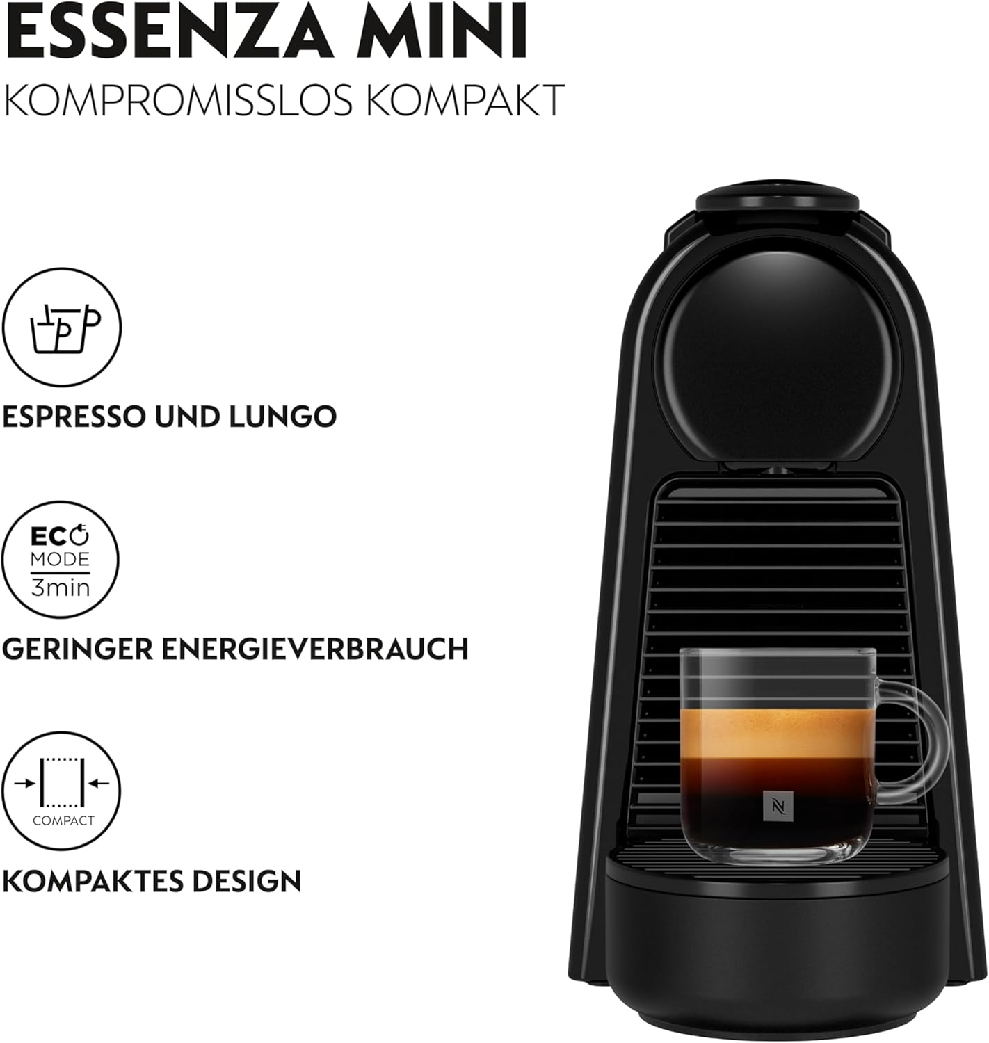 Thumbnail 1 de Nespresso De’Longhi Essenza Mini EN85.B – kompakte Kapselmaschine schwarz
