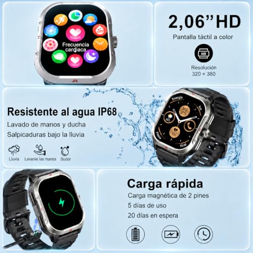 Detalle de Jugeman Reloj Inteligente para Hombre con GPS y Notificaciones – Fitness y Llamadas a un vistazo