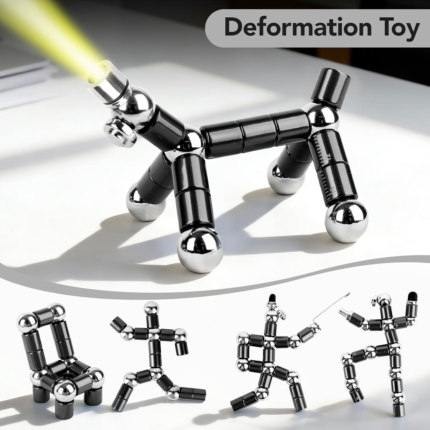 Detalle de boncty Fidget Pen, Multifunction Metal Desk Toy with LED and Transforming Parts