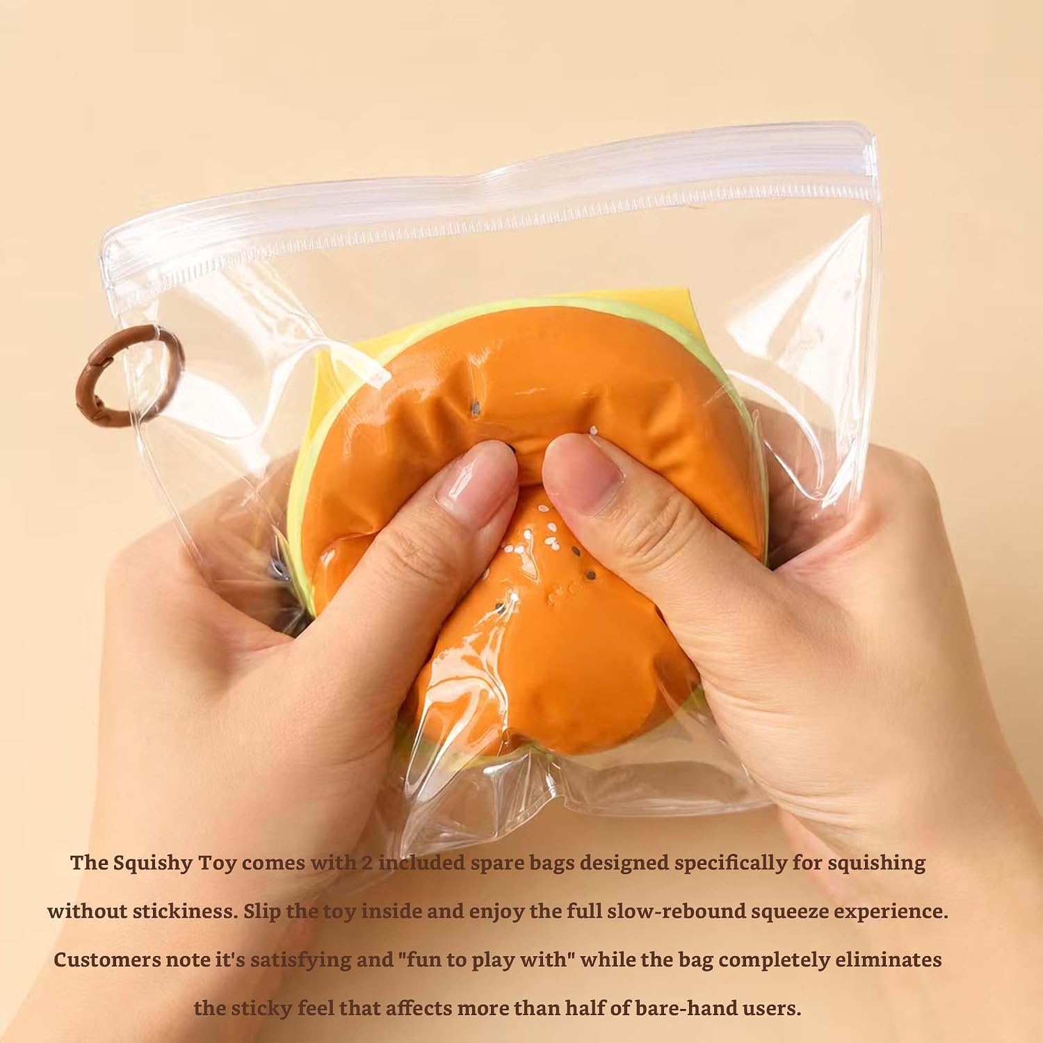 Detalle de Taba Squishy Hamburger Toy: Realistic Silicone Stress Relief Fidget