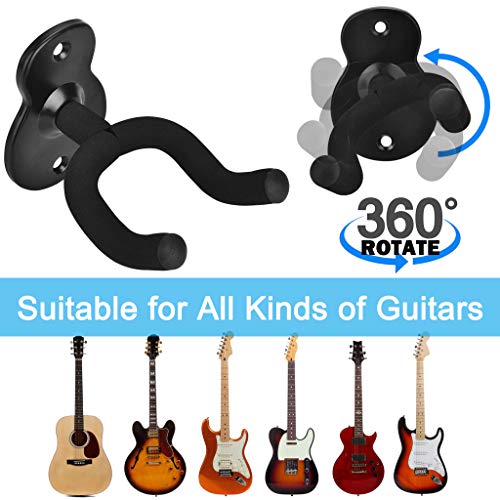 Detalle 2 de MOREYES Gitarren-Wandhalterung 2er-Pack für Akustikgitarre, klassische Gitarre, Bass, E-Gitarre