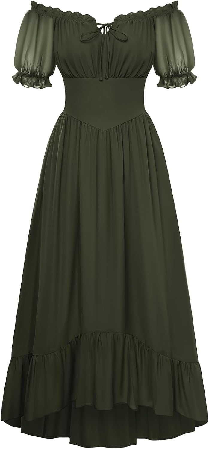 Detalle de Scarlet Darkness Renaissance Dress in Chiffon