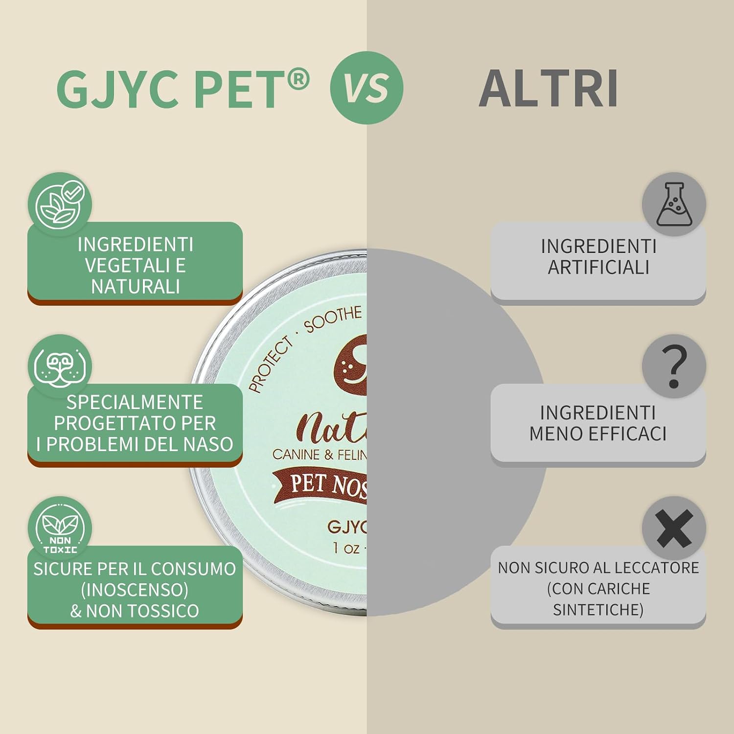 Detalle de Balsamo per il naso biologico per animali domestici di GJYC PET – lenitivo naturale per nasi secchi e screpolati