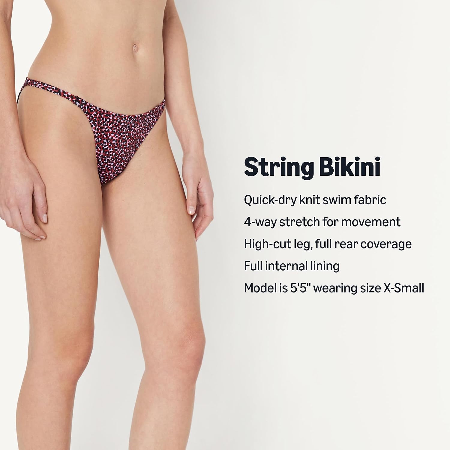 Detalle de Amazon Essentials Women's No-Tie String Swim Bikini Bottom