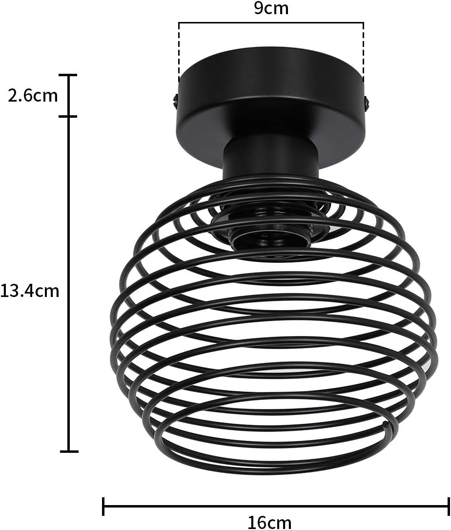 Thumbnail 1 de ZMH 2ER Vintage Techo Lámpara Schwarz 💡 E27 Retro Industrias