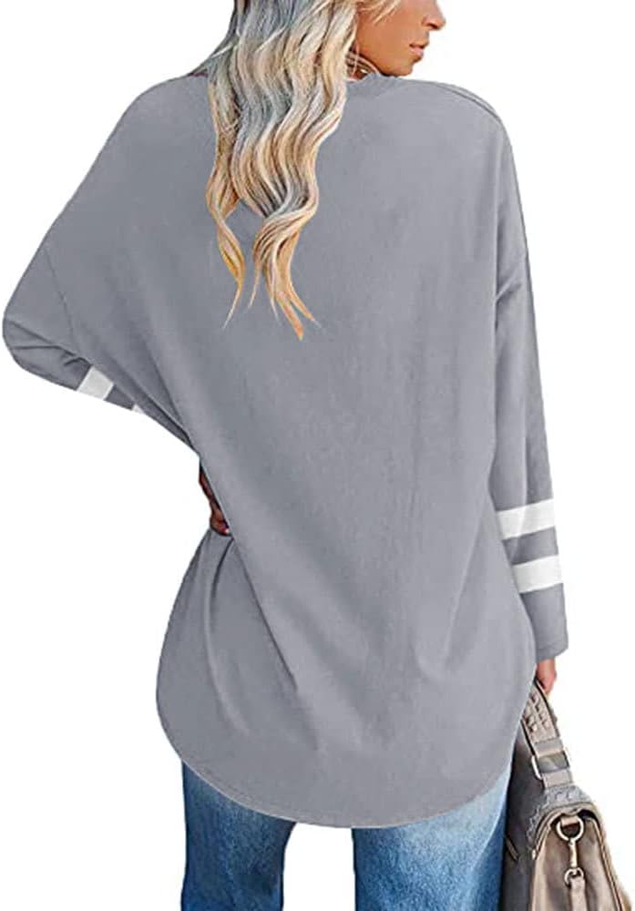 Detalle de Famulily Women's Striped Long Sleeve T Shirt Tunic Top – Cotton Comfortable Everyday Wear