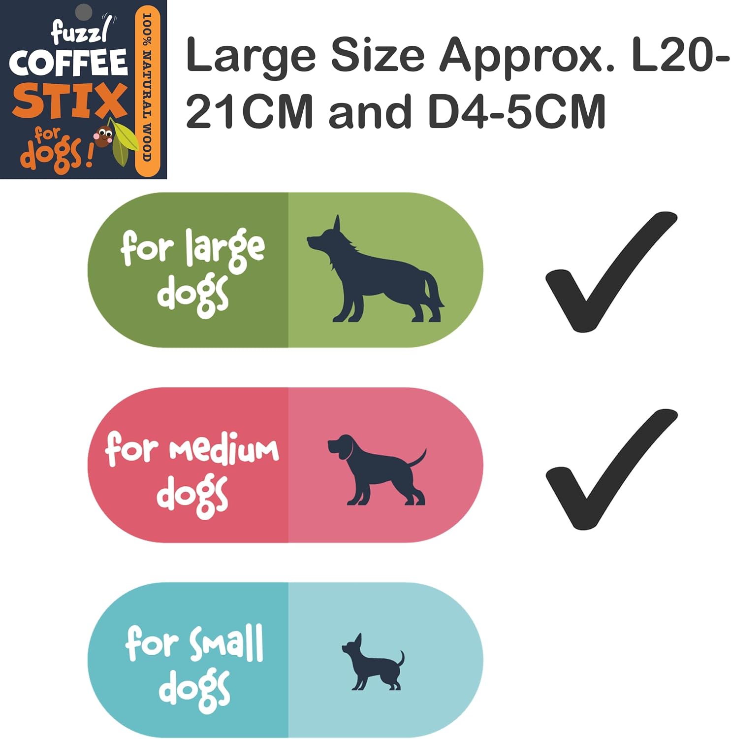 Detalle de Fuzzl Olive Stix Large dog chew toy