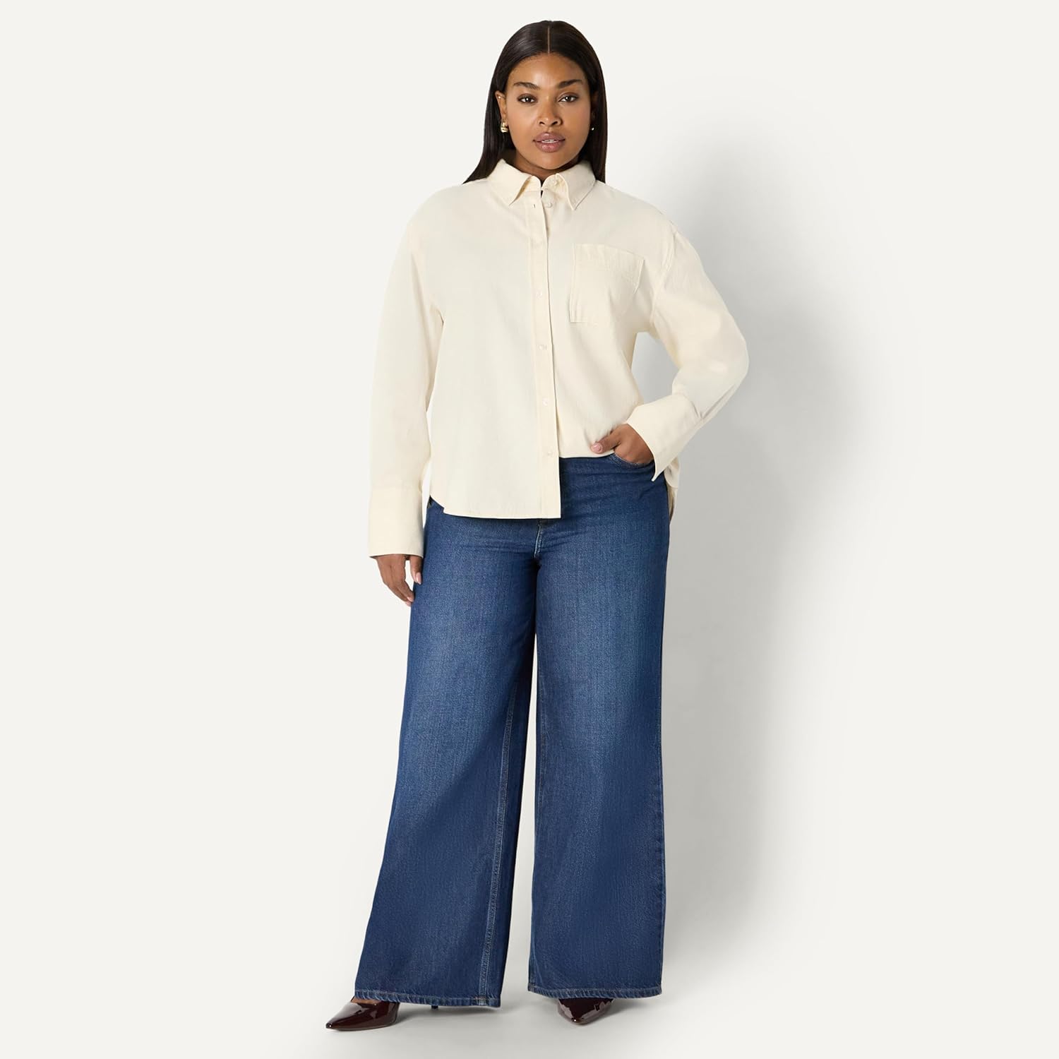 Thumbnail 6 de Amazon Essentials Damen Oversize-Denimhemd mit Knopfleiste