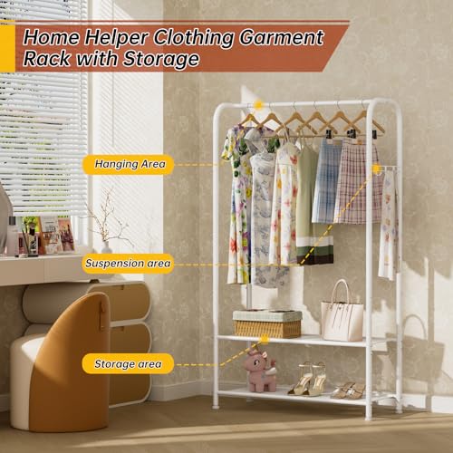 Thumbnail 7 de Golpart Portable Clothes Rail with Wheel – Freestanding Carbon Steel Drying Rack (30D x 81W x 183H, Black)