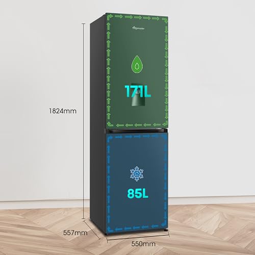 Thumbnail 2 de Fridgemaster MC55251DEB 55cm Freestanding 256L Fridge Freezer with Water Dispenser (Non-Plumbed) – Frost Free, LED Lighting, E Rated