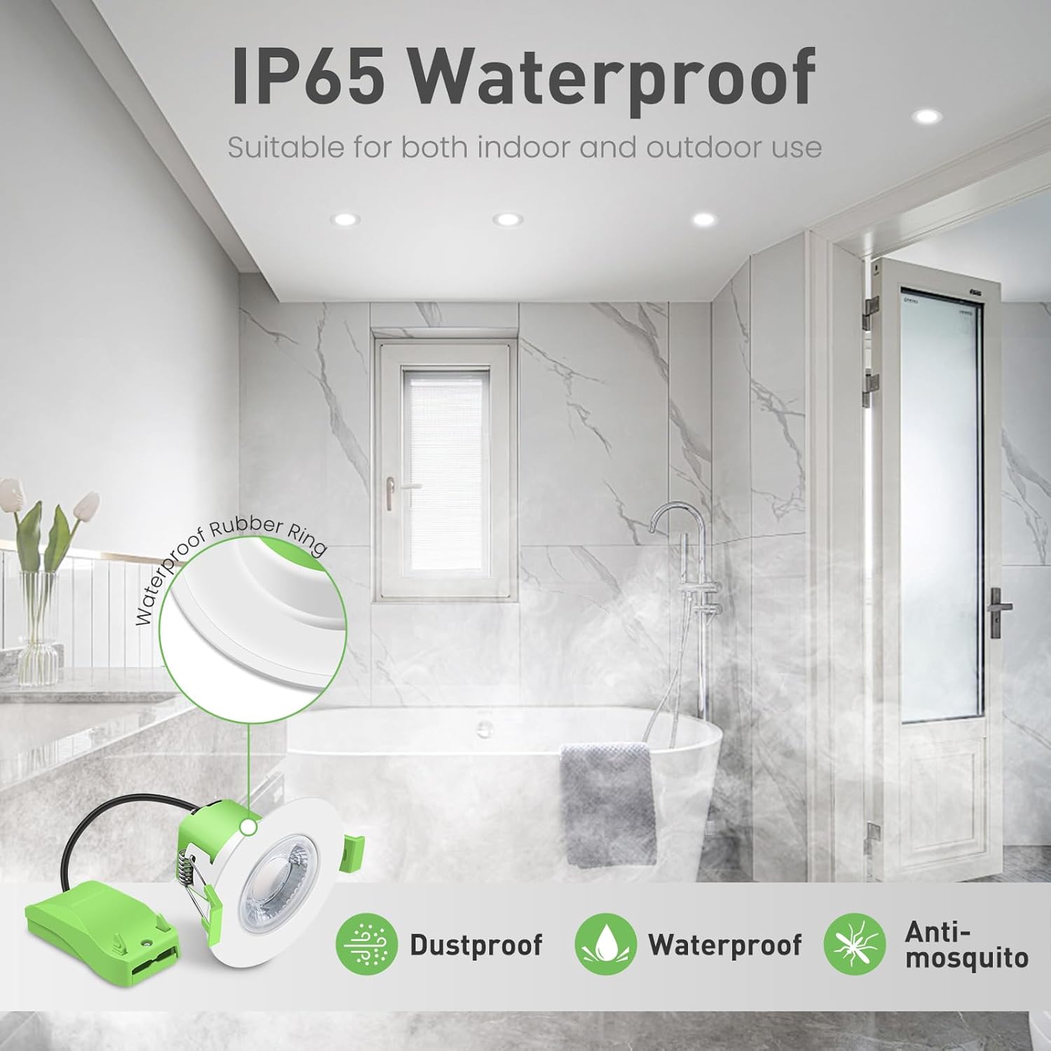 Thumbnail 5 de ALUSSO Fire Rated LED Downlights 6W – 600lm, 3CCT Colour Selectable, IP65, Dimmable (6 Pack)
