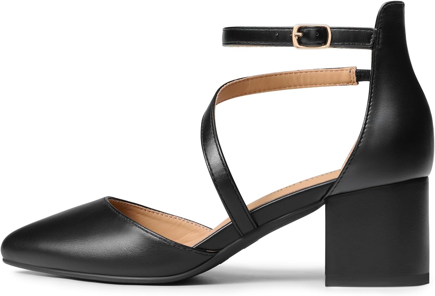 Thumbnail 2 de DREAM PAIRS Closed Toe Low Chunky Heel Ankle Strap Pumps
