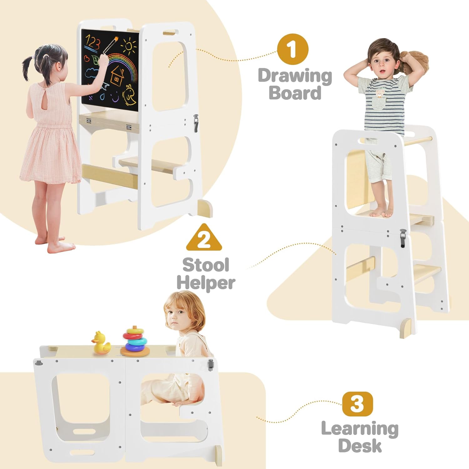 Thumbnail 4 de Step Stool for Kids Toddler Learning Tower 1