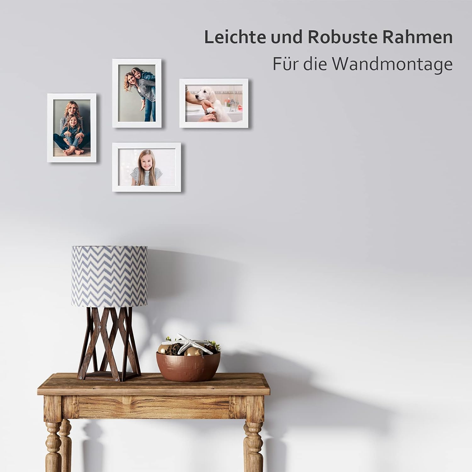 Thumbnail 4 de Egofine Bilderrahmen 10x15 cm – 4er Set aus Holzrahmen mit Acrylglas, Tisch- und Wandmontage