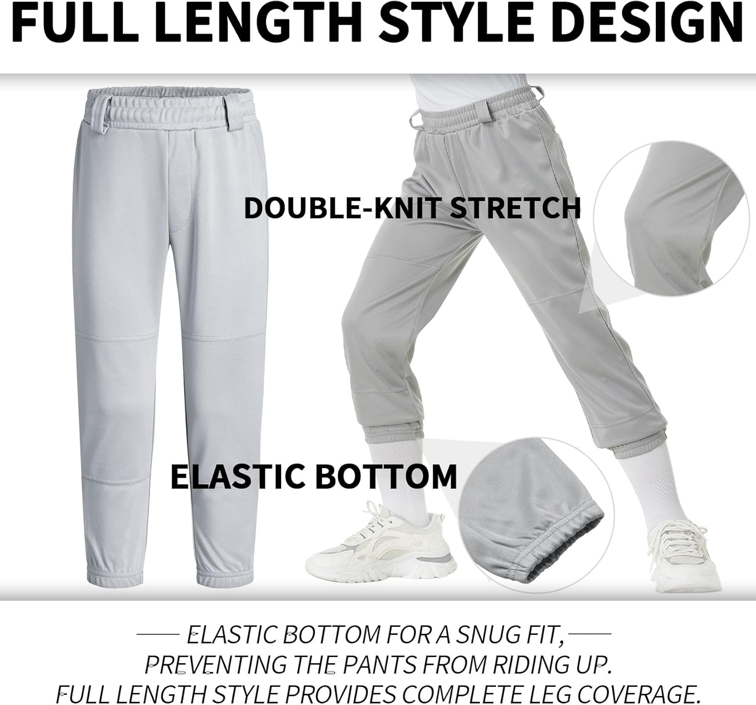 Thumbnail 1 de QBK Kids Baseball Pants (2T–7T) for T-Ball, Baseball & Softball