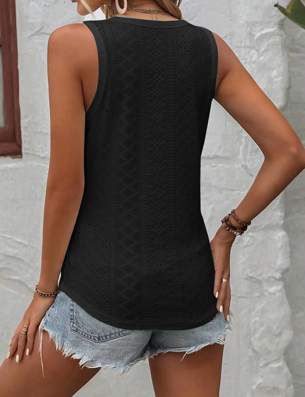 Thumbnail 4 de DUOEASE Damen Tank Top V-Ausschnitt Sommer 2025 – Casual, Elegant Ärmloses Top