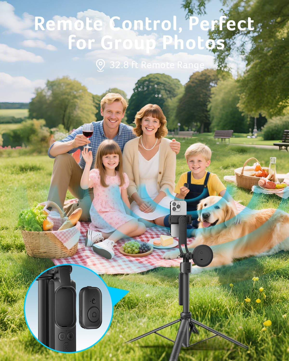 Thumbnail 5 de Acer Gadget Auto Face Tracking Tripod Selfie Stick (64.4 in) with Light & Remote for iPhone, Cell Phones, Android, and Cameras