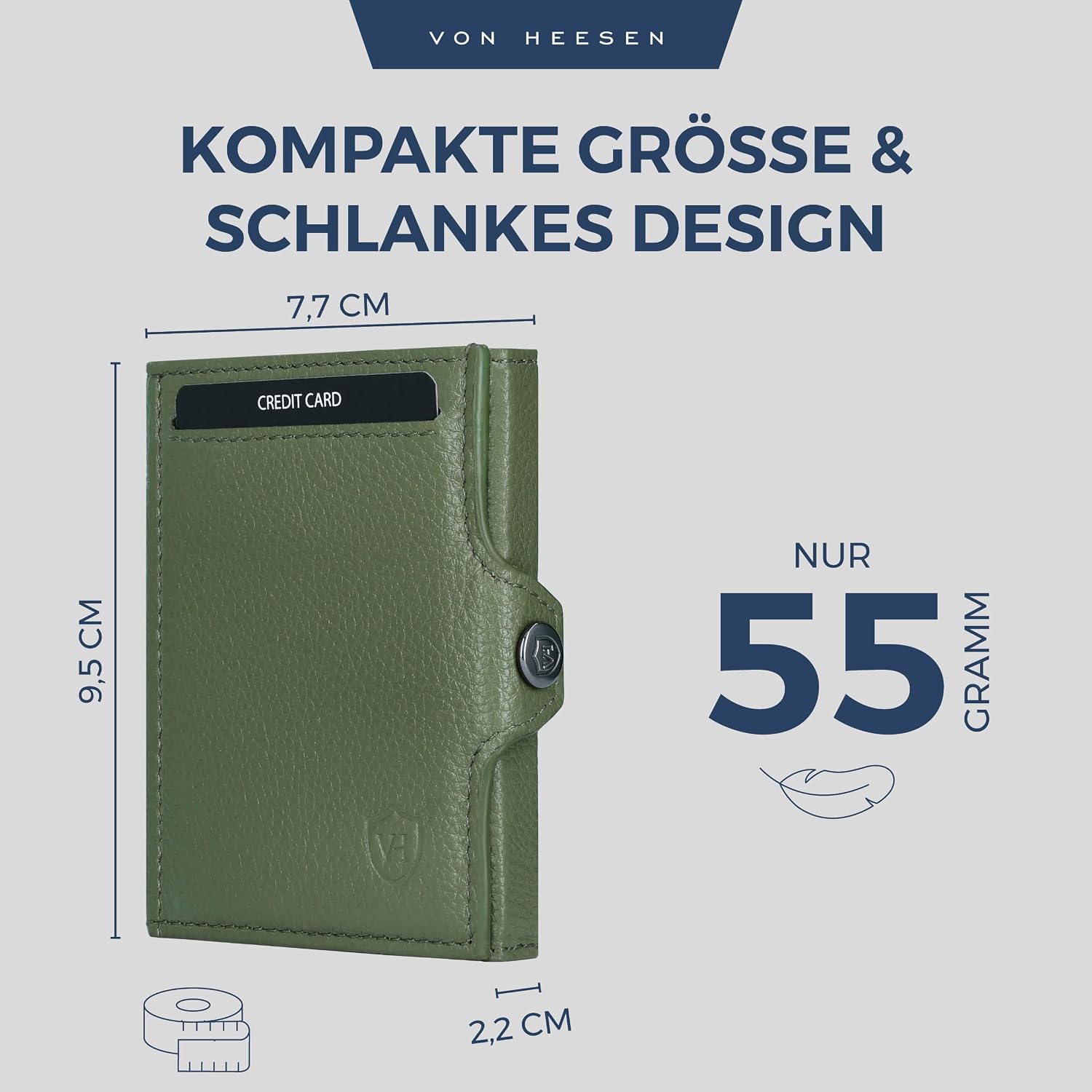 Thumbnail 4 de VON HEESEN Slim Wallet mit Münzfach & RFID-Schutz – kompakt, sicher und stilvoll