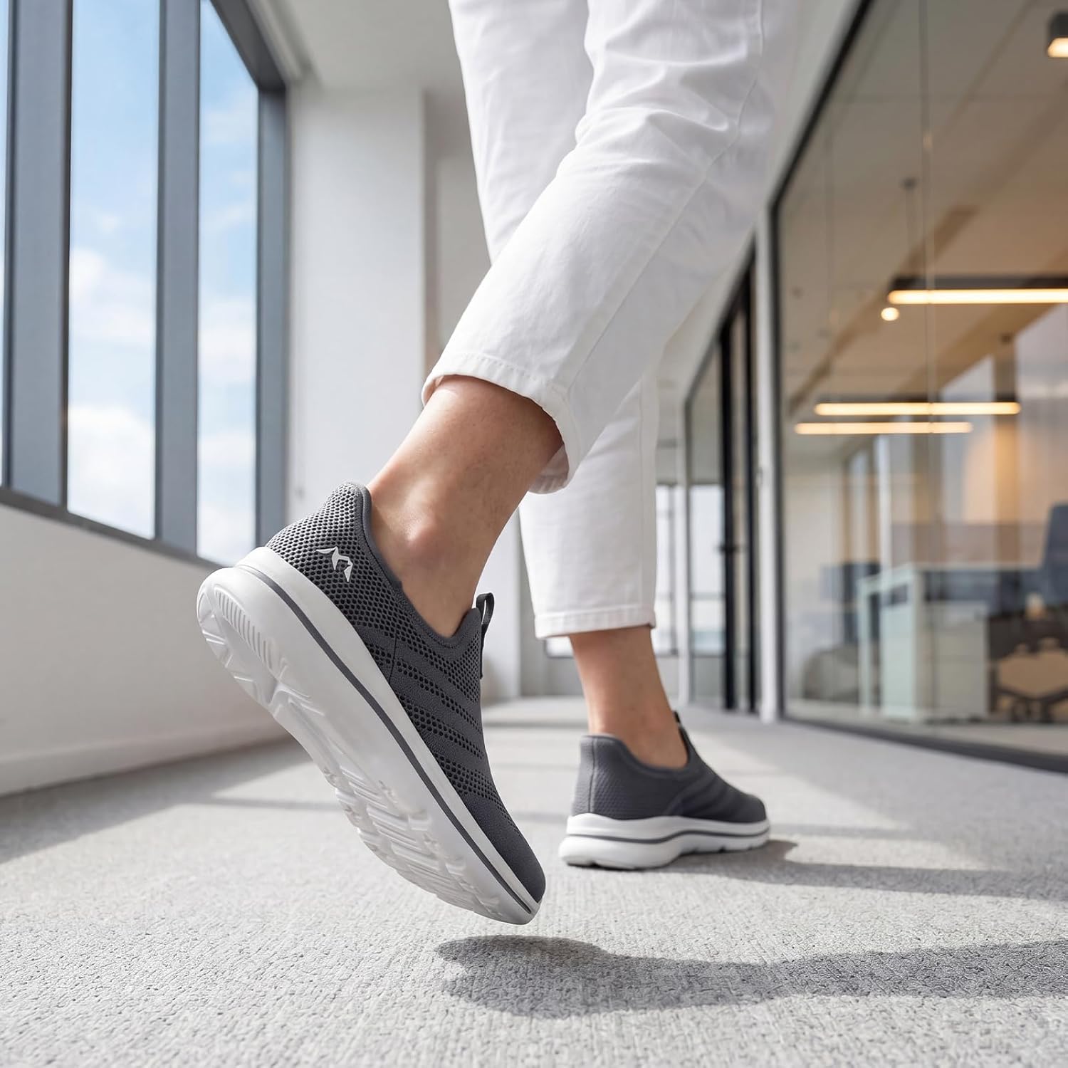 Detalle de ODCKOI Baskets Slip-on Homme Respirantes - Légères et Confortables pour Ville, Randonnée, Course à Pied