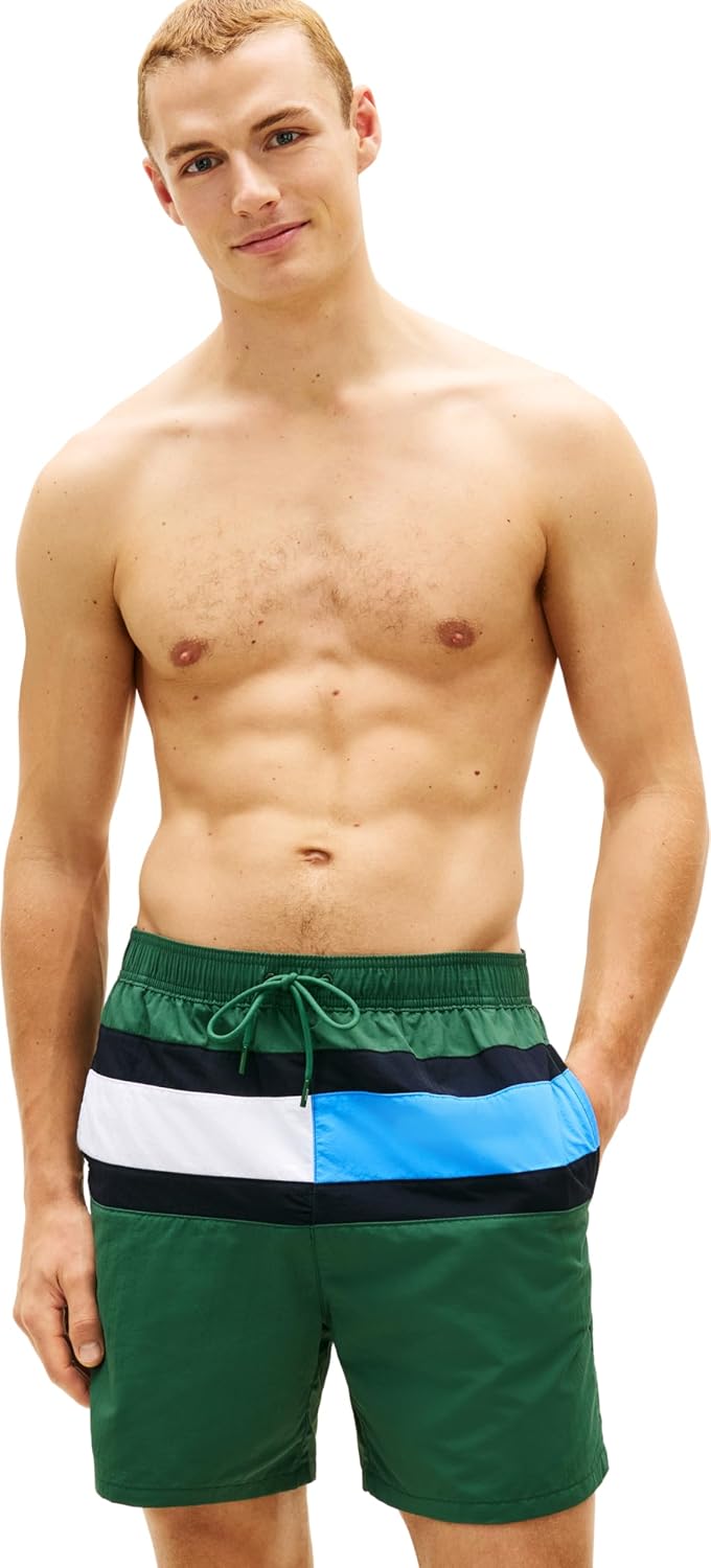 Detalle de Tommy Hilfiger Men’s Long Drawstring Swim Shorts