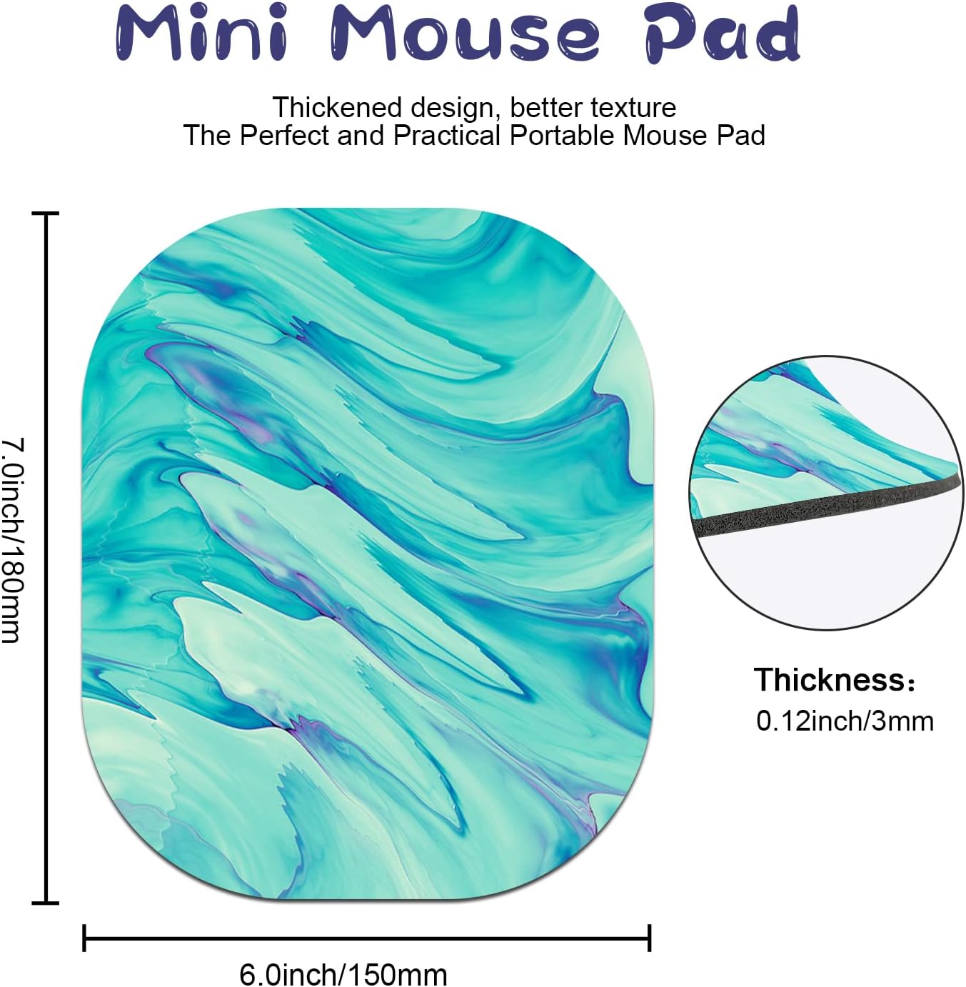 Thumbnail 1 de LF LOIAAFEL Mini Mouse Pad: Non-Slip 6x7 Inch Marble Design, Portable & Durable