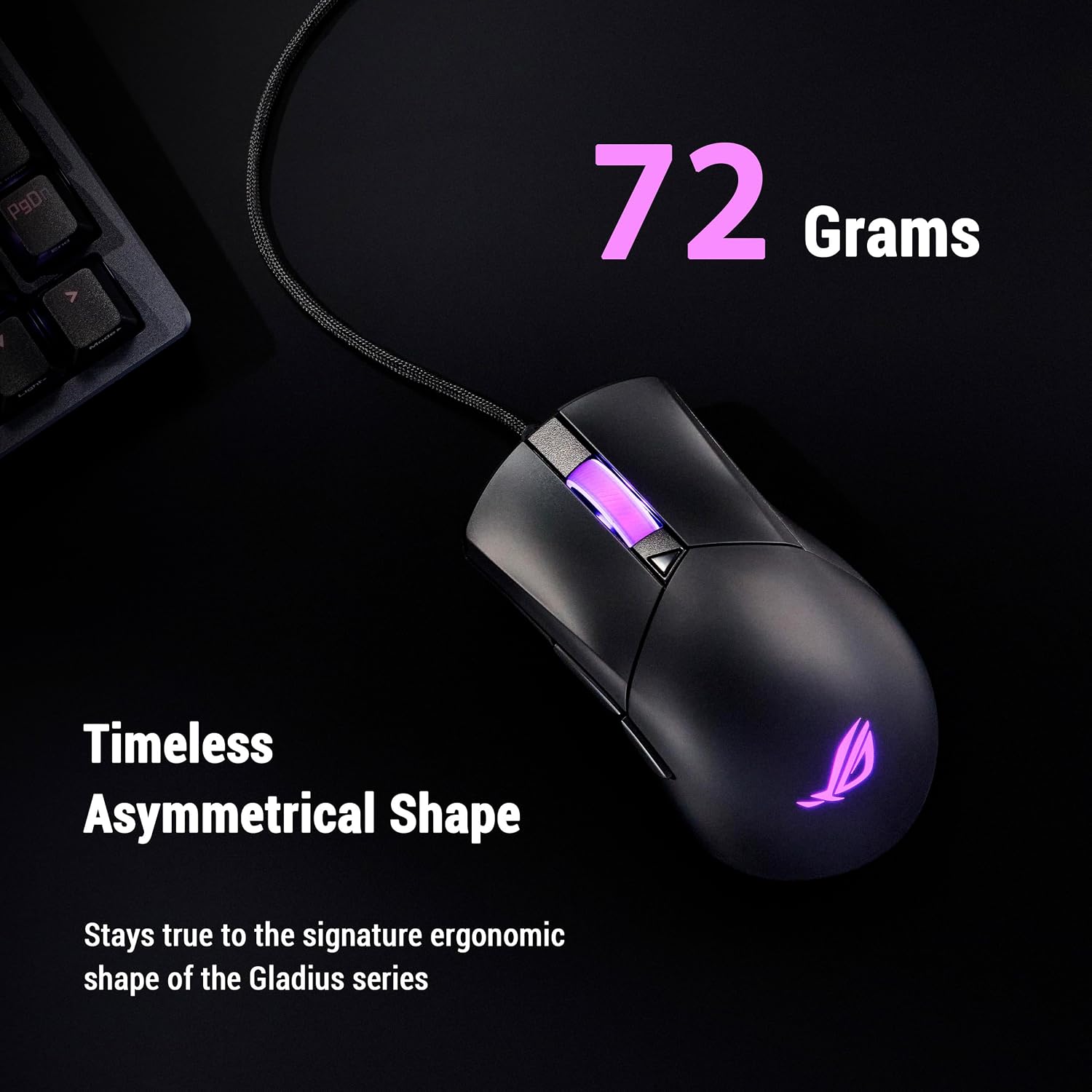Detalle 2 de ASUS ROG Gladius III Core gaming mouse 72g 🖱