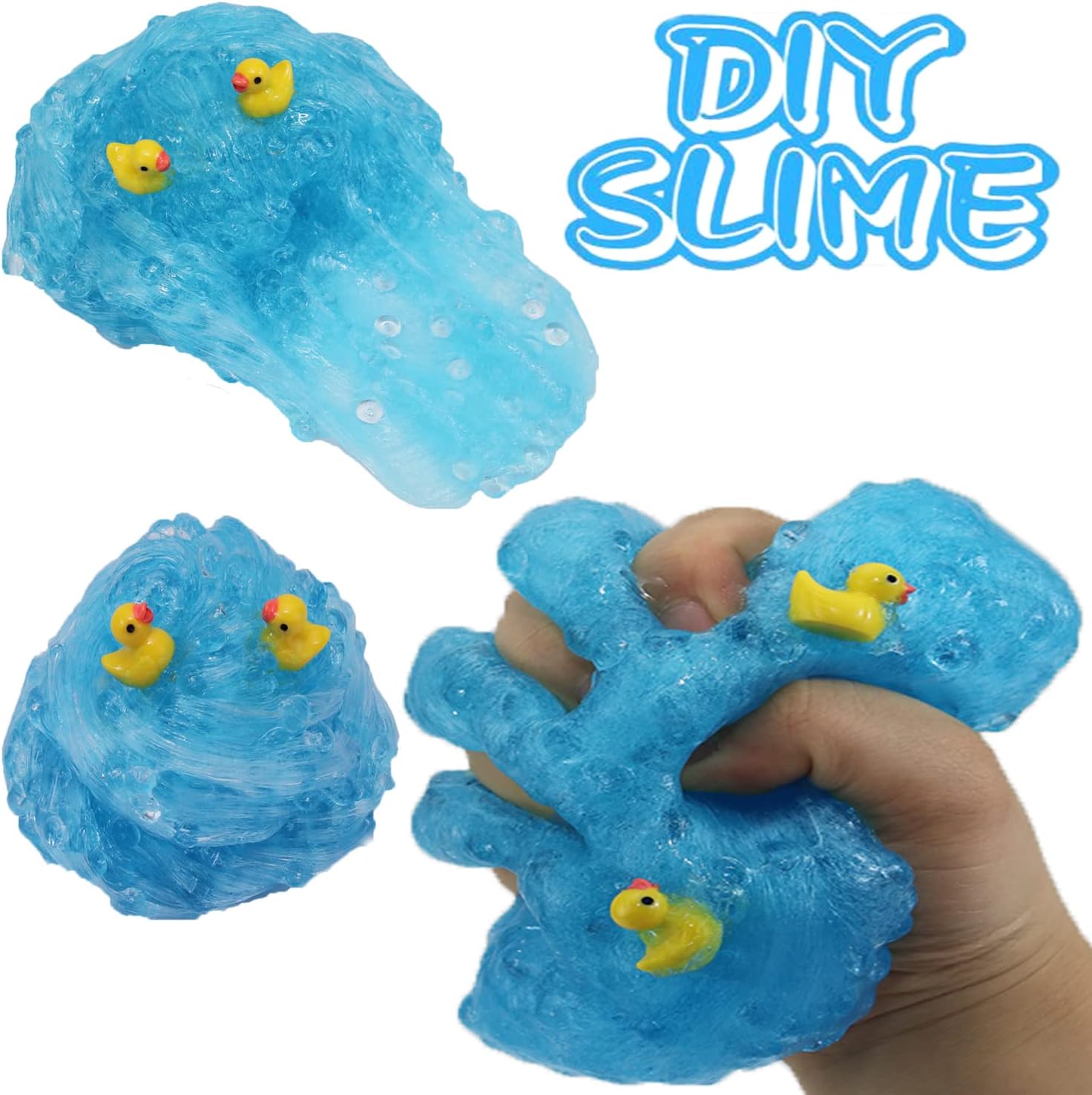 Detalle 2 de Charming Blue Crunchy Fishbowl Bead Slime (Super Soft, Non-Sticky) for Gifts & Party Favors