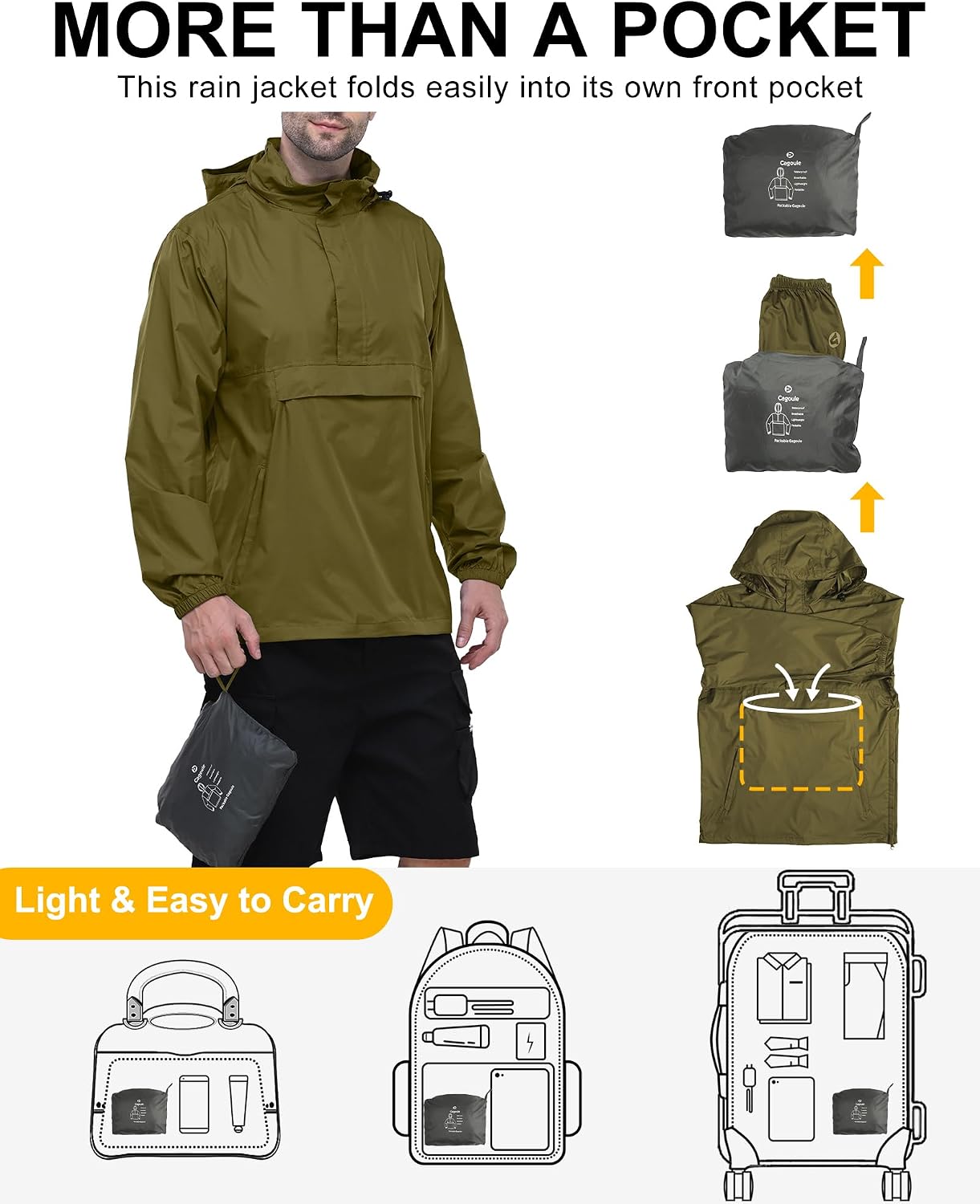 Detalle de Outdoor Ventures rain jacket 100% seam taped