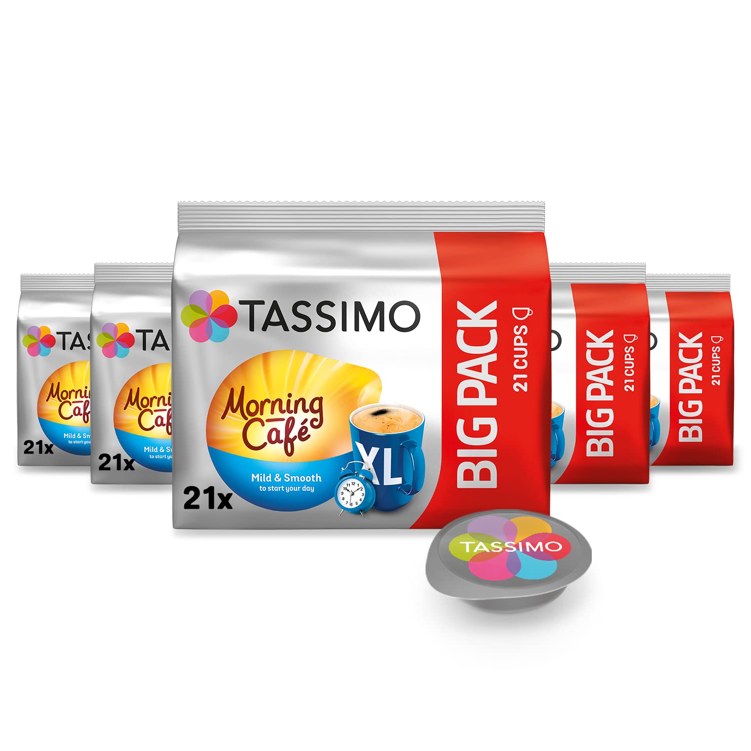 Detalle de Tassimo Morning Café XL Mild & Smooth – Big Pack (105 Kaffeekapseln)