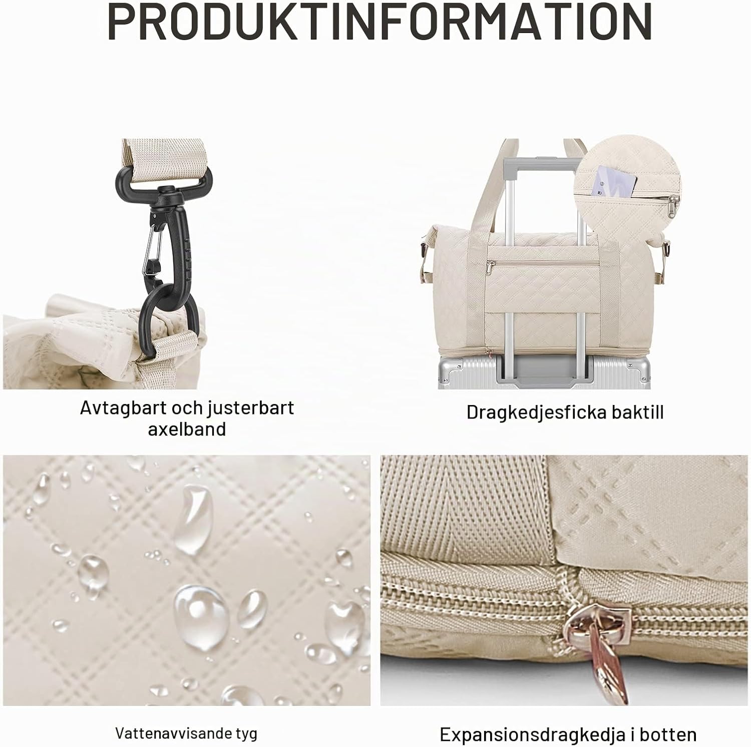 Detalle 1 de Travel Bag Large sport- och weekendväska, 35 l, A5-beige