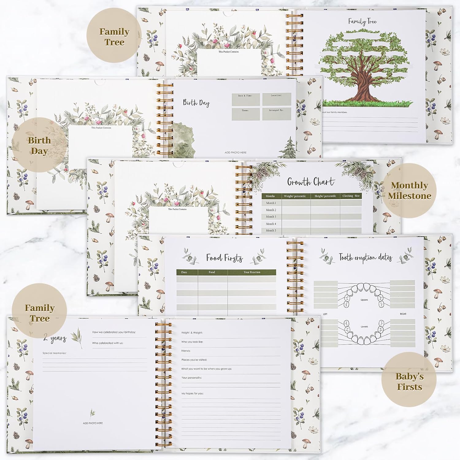 Thumbnail 3 de CHEERLUXE ATTZ-000522 Baby Memory Book, 120 Pages, Woodland Animals