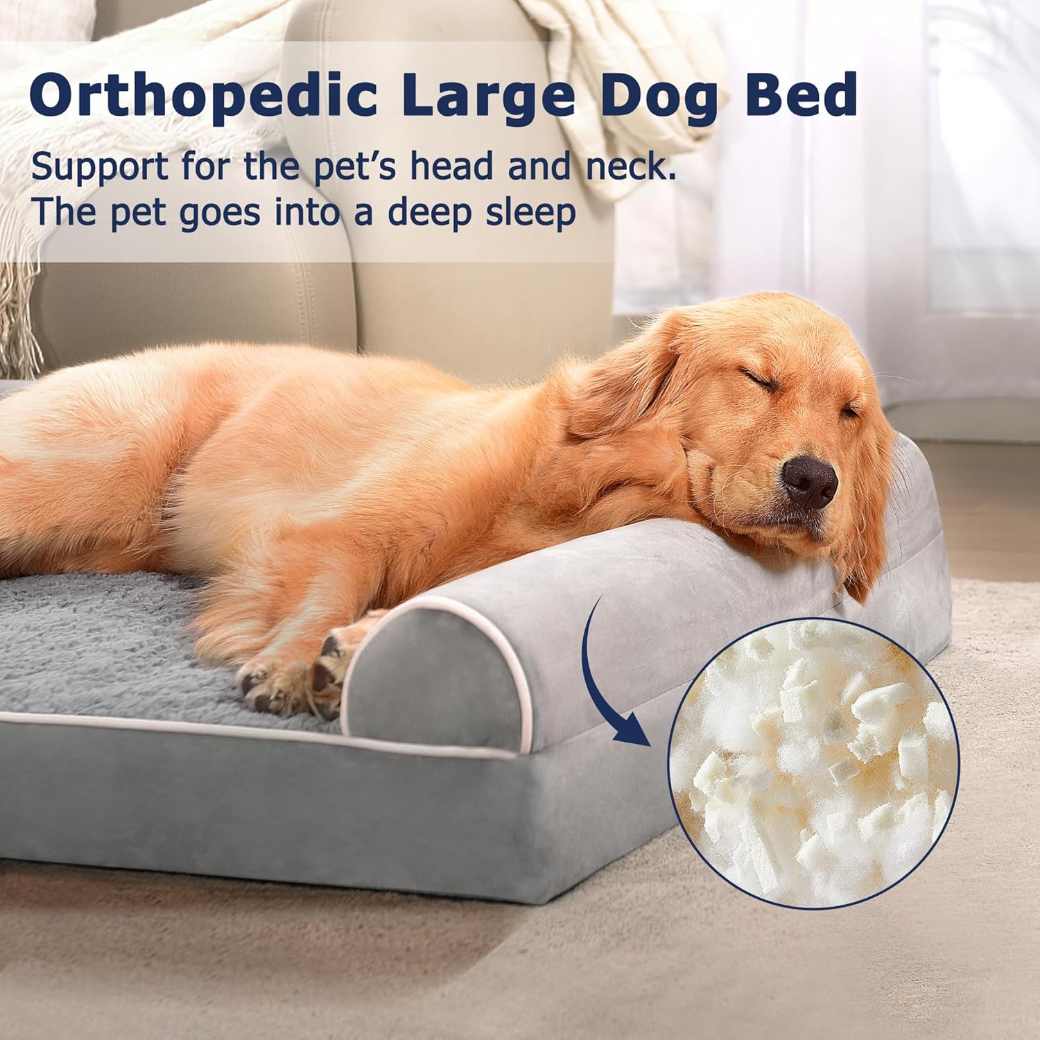 Thumbnail 1 de WESTERN HOME Dog Bed 106 x 76 x 19 cm grey