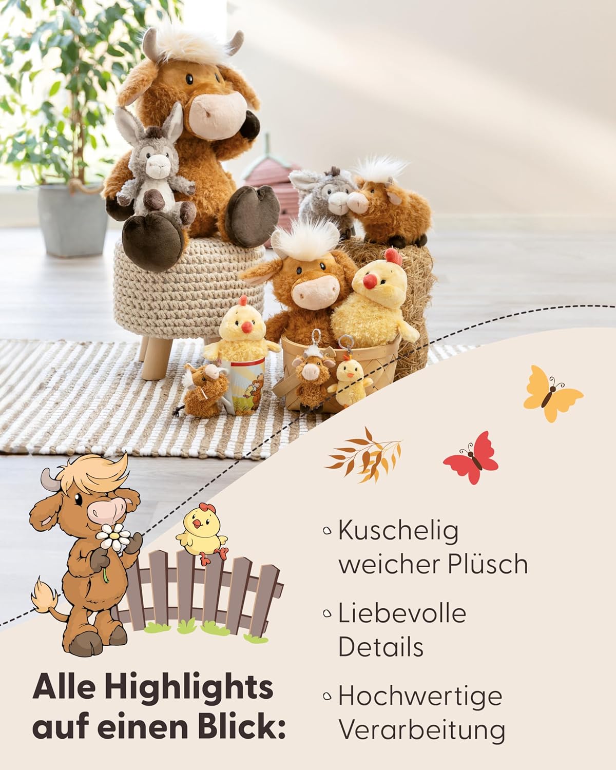 Thumbnail 3 de NICI Kuscheltier Hochlandrind McMooray (33 cm) braun – Stofftier aus weichem Plüsch