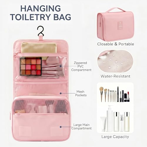 Detalle de MURISE Packing Cubes 8 pièces – Ensemble de cubes d’emballage pour valises – Rose