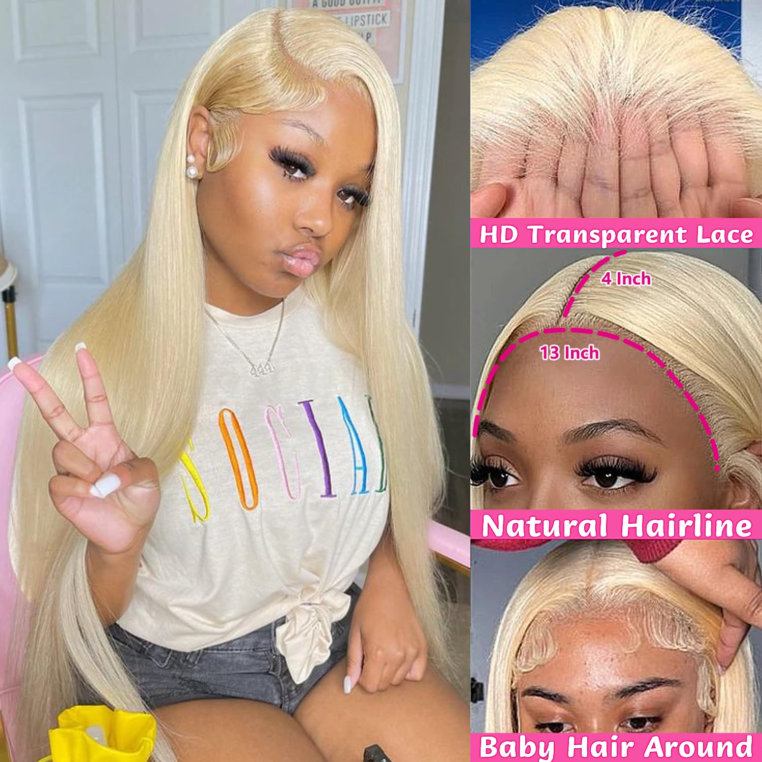 Detalle 2 de GZX 26 Inch 613 Lace Wig ๐โ