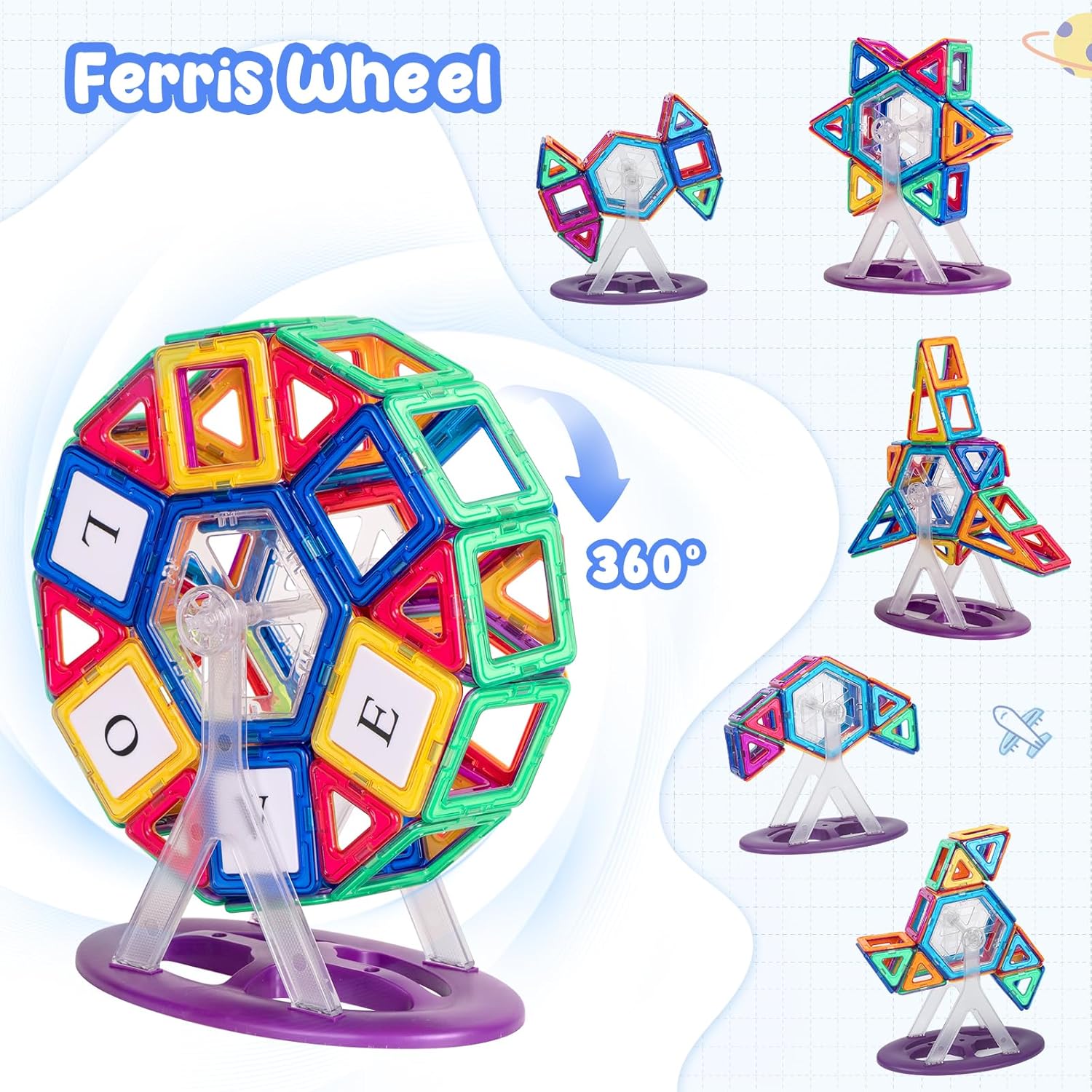 Thumbnail 2 de aaczly Blocs de construction magnétiques 122 pièces (3D) – jouet éducatif pour enfants dès 3 ans