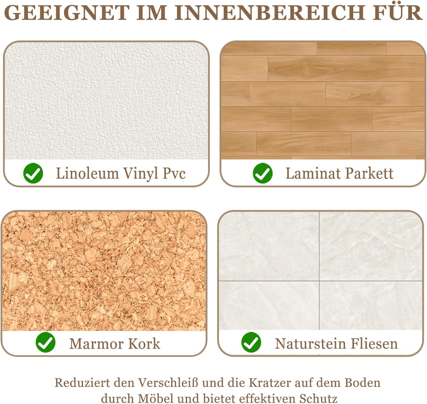 Thumbnail 4 de Filzgleiter Stuhl 50 Stück Ø22 mm – Profi Möbelgleiter zum Nageln