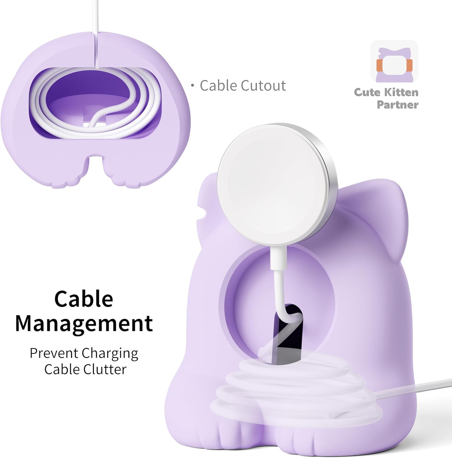 Thumbnail 4 de ELETIUO Charging Stand for Apple Watch – Silicone Kitten Edition (Various Series)
