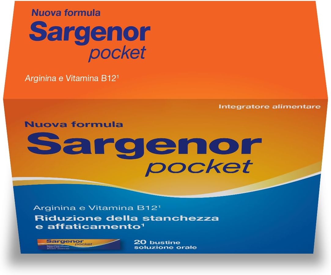 Detalle de Sargenor Pocket: integratore liquido in bustine monodose a base di arginina e Vitamina B12