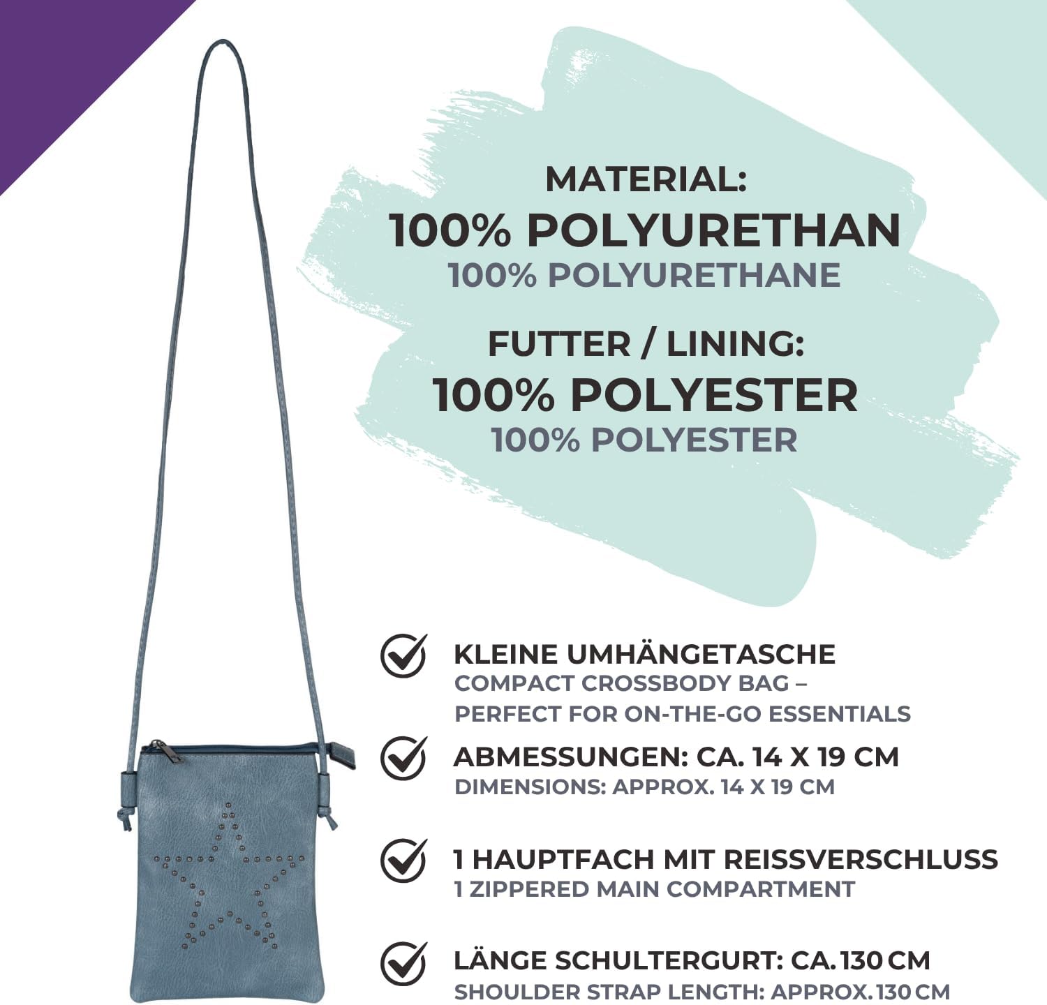 Thumbnail 4 de styleBREAKER mini bag borsa a tracolla 14x19 cm