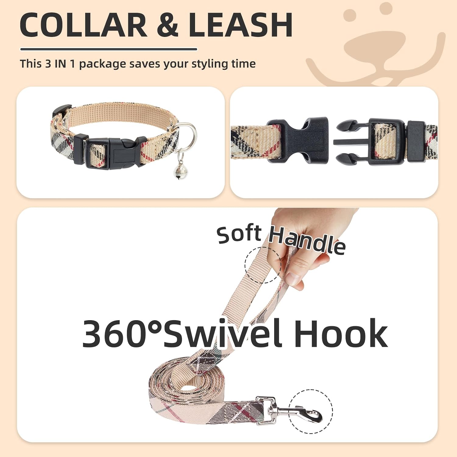 Thumbnail 3 de PUPTECK Dog Harness Set, Size S