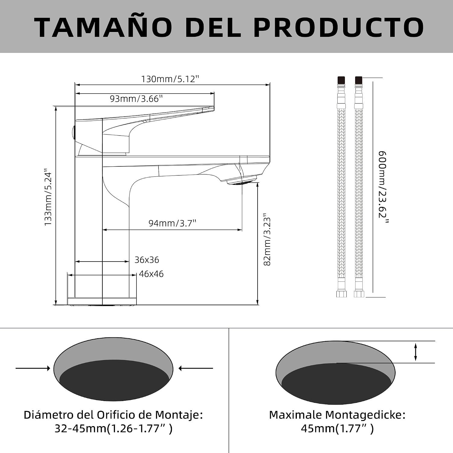Thumbnail 6 de BELZ Grifo monomando lavabo 82 mm negro