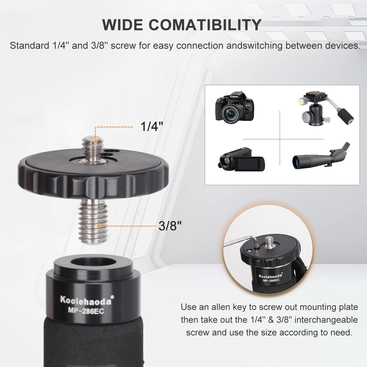Thumbnail 3 de Koolehaoda Carbon Fibre Monopod MP286C — 6-Section, 10kg Load, Lightweight Portable Monopod