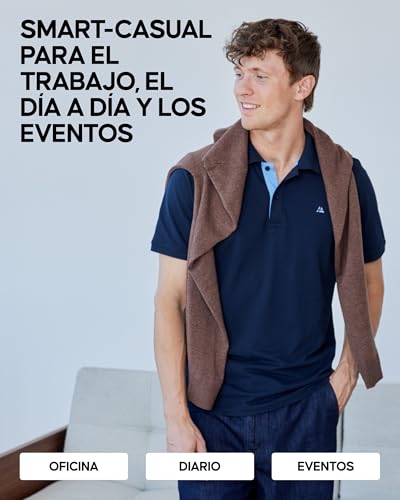 Detalle 2 de DANISH ENDURANCE Polo Hombre Manga Corta en Algodón Orgánico – Azul Marino (1 o 2 Pack) XL