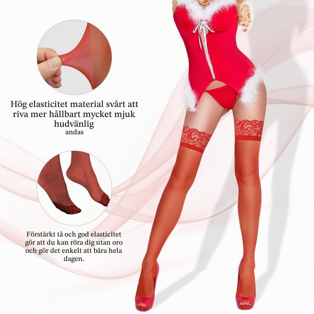Detalle de AOMIG svarta nätstrumpbyxor, 2-pack med hög midja och one size